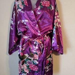 2/$20 Silk peacock robe